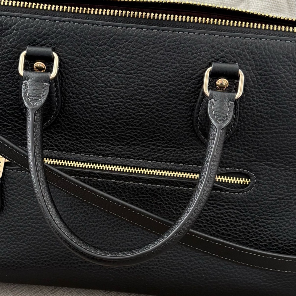 Georgia Black Satchel with Gold Accents - Picture 9 of 11